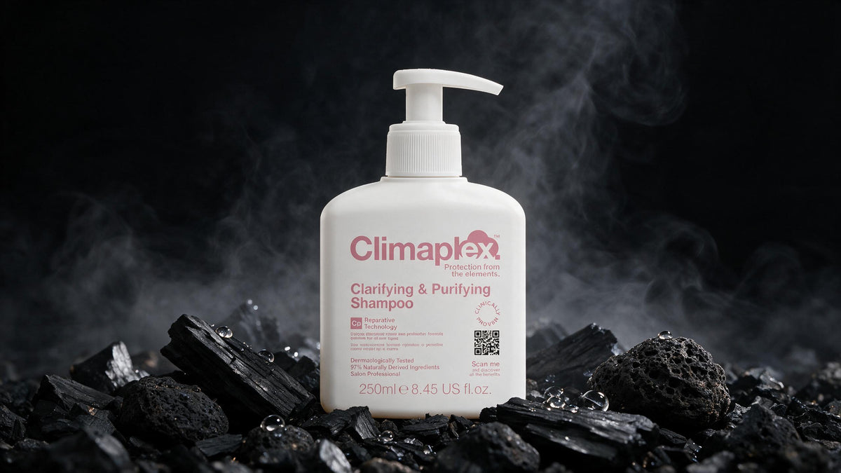 Champú detox Climaplex sobre carbón y piedra volcánica con vapor