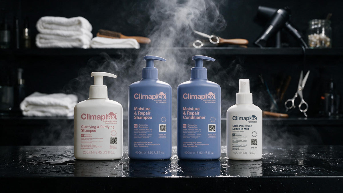 Gama Climaplex en el mostrador de un backstage de peluquería