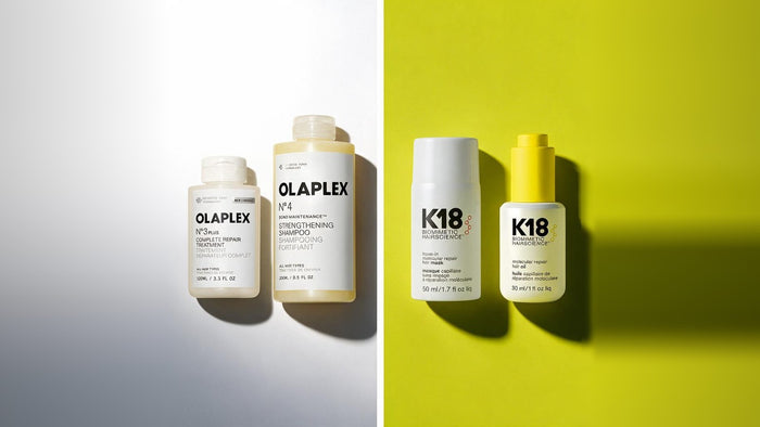 Productos Olaplex y K18 enfrentados en una comparativa a doble página