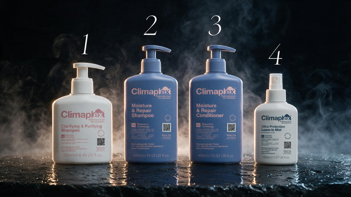 Los cuatro productos del ritual Climaplex numerados en orden de uso