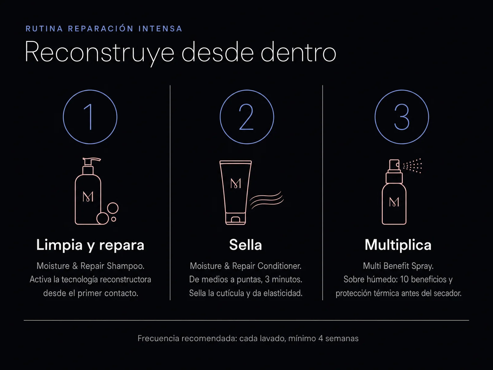 Pasos de la Rutina Reparación Intensa